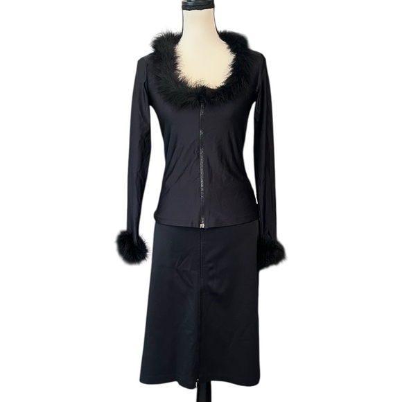 Vintage Betsey Johnson New York Black Zipper Goth Vamp Skirt - Picture 2 of 6